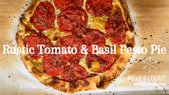 Rustic Tomato & Basil Pesto Pie